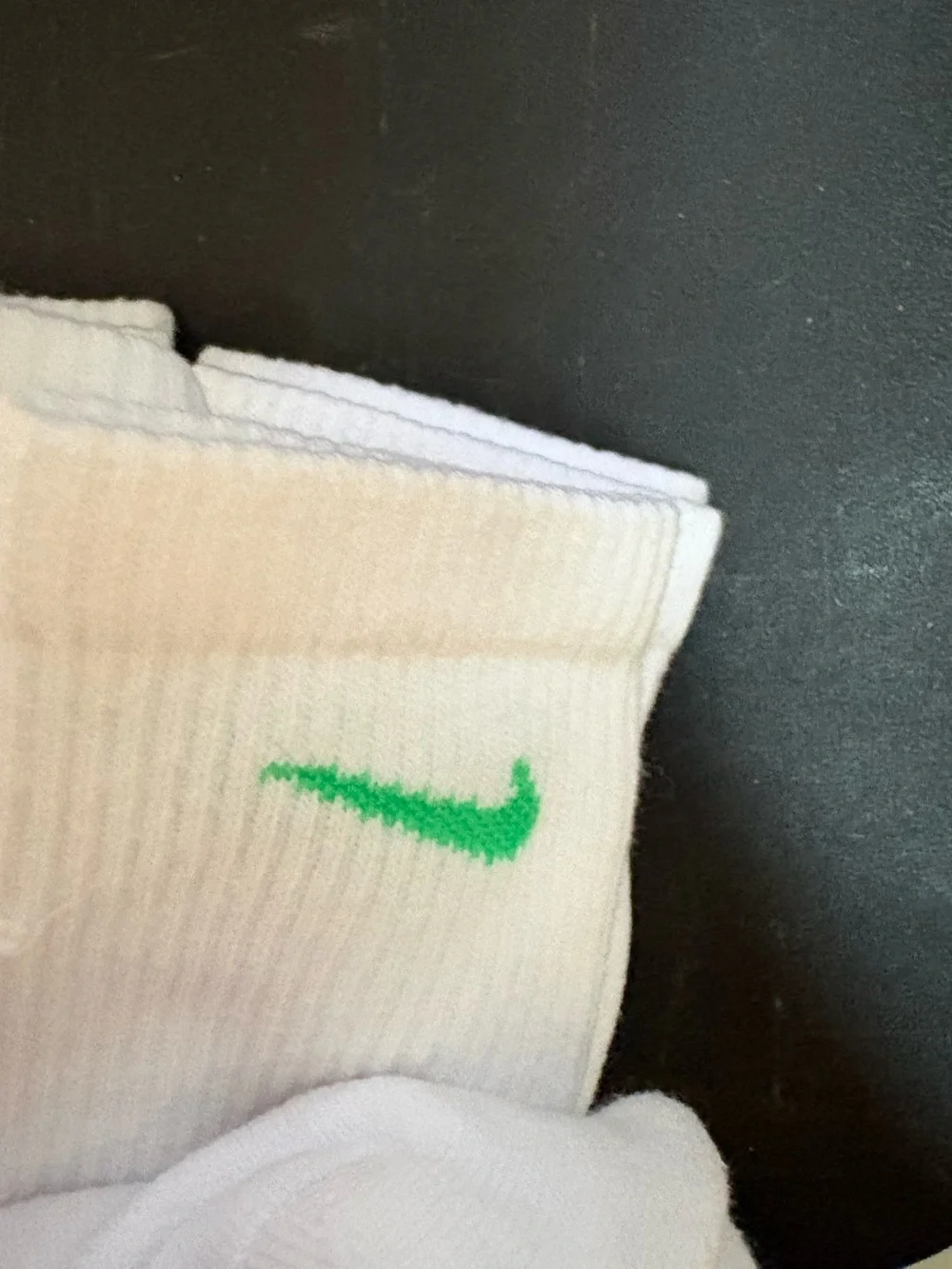 Nike White Crew Socks with Multicolor Neon Swoosh - 6 Pack
